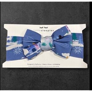 Little Sleepies Ice Princess Luxe Bow Headband Newborn–3T Winter Print NWT